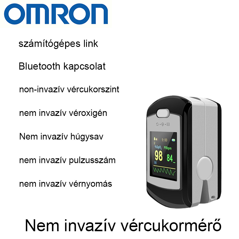 Non-invazív vércukorszint + nem invazív véroxigén + non-invazív húgysav + non-invazív pulzusszám + non-invazív vérnyomás + kardiopulmonális vizsgálat + vesevizsgálat + prosztata vizsgálat + vércukorszint és ujjízületi gyulladás kezelése + Bluetooth kapcsolat + számítógépes link